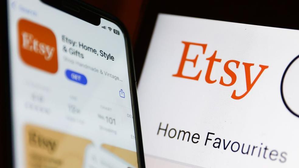 A stock photograph of phone showing the Etsy app
