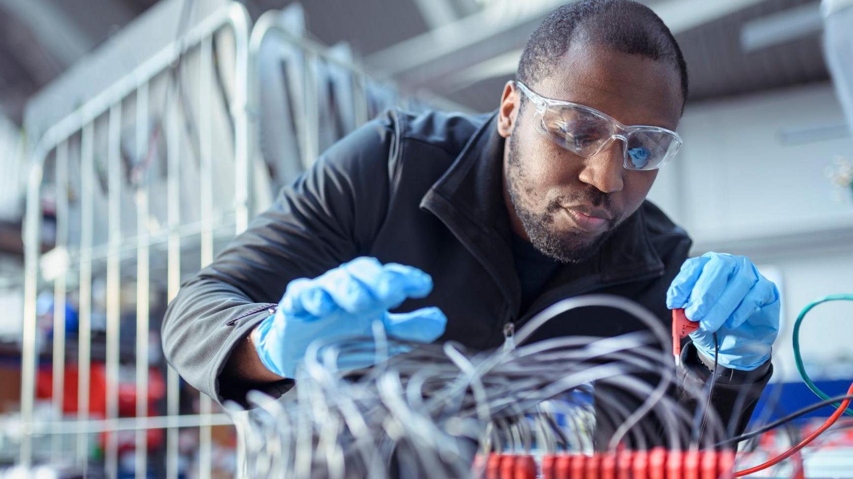 A engineer on a factory production line