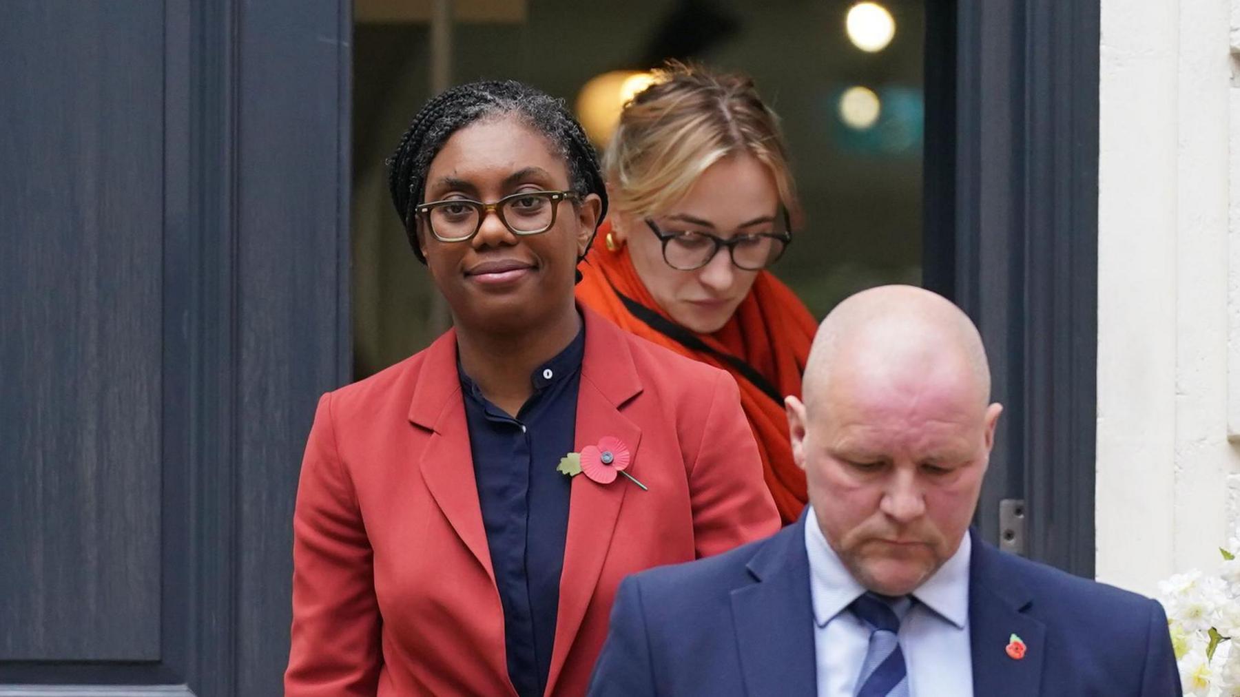 Newly elected leader of the Conservative Party, Kemi Badenoch, leaves party headquarters in Matthew Parker St, central London, 4 November. 