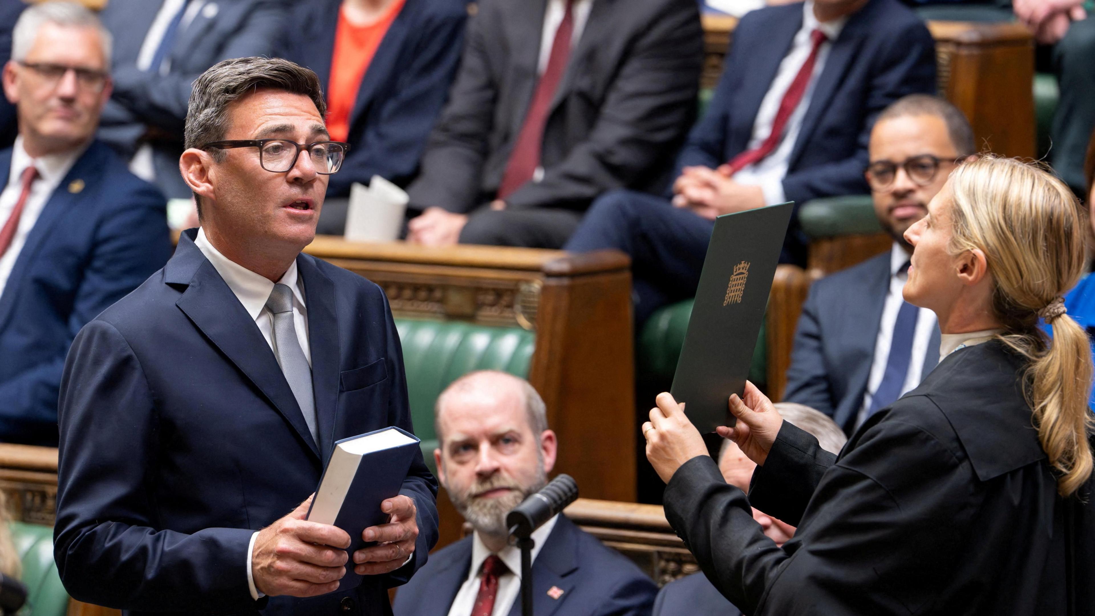 Andy Burnham is sworn in as an MP