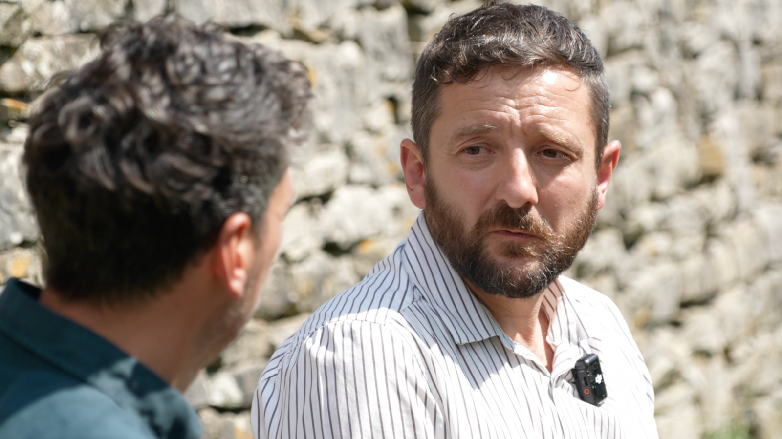 Close-up of PC Sam Cooper, a cyber prevent officer, speaking during an interview.