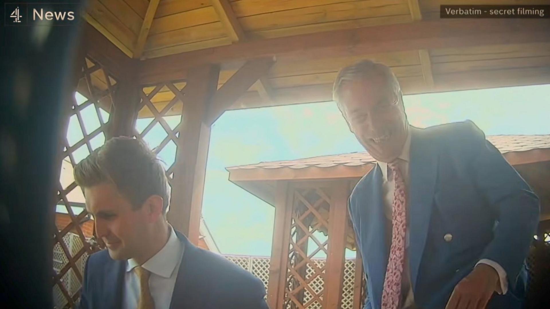 A shot of Dan Jukes and Nigel Farage